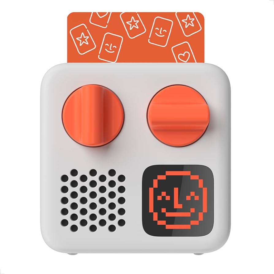 Image of mini Yoto player with card inserted.